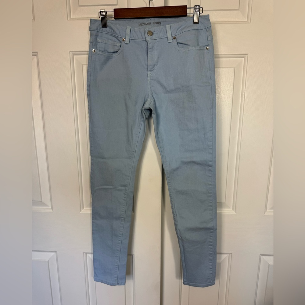 Michael Kors Light Blue Skinny‎ Jeans Womens Size 6 Mid Rise Stretch Denim